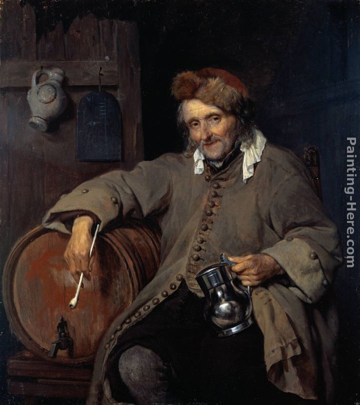 The Old Drinker painting - Gabriel Metsu The Old Drinker art painting